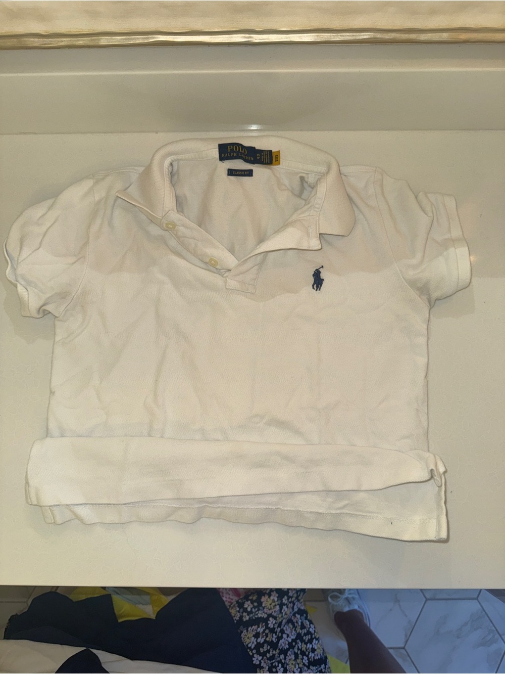 Polo by Ralph Lauren White Short-Sleeve Polo with Navy Pony